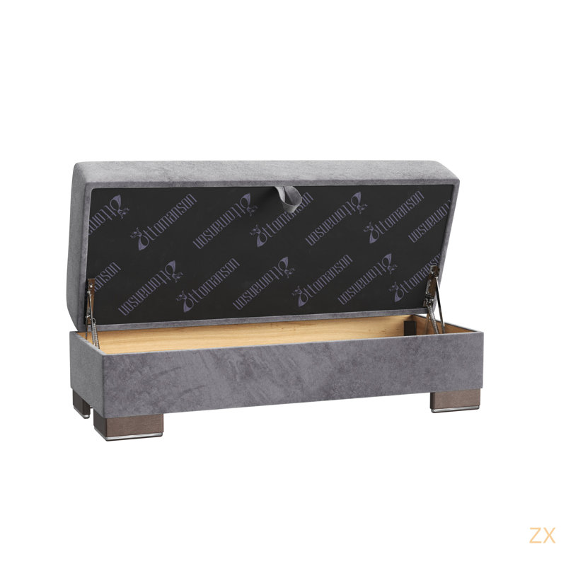 Repose-pieds avec rangement en microfibre Primenest Nimbusflow, Gris