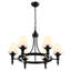 6 Light Classic Farmhouse Wagon Wheel Chandelier With White Shade For Dining Room & Living Room - Dimmable Lighting-225709674