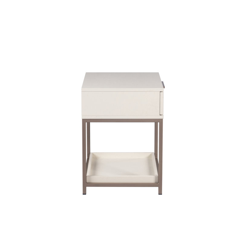 Rebel 1 - Drawer Nightstand, Cream/Rose Gold
