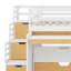 Lit mezzanine fonctionnel avec lit gigogne, bureau coulissant et tiroirs de rangement-436897034-436897045