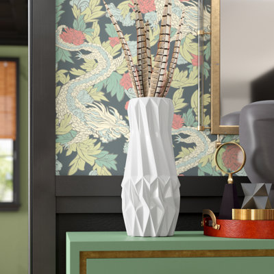 Boey White 16.25" Ceramic Table Vase