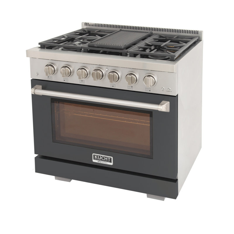 Kucht 36'' W Free Standing Range, Liquid Propane, Gray
