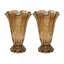 Vase vintage en verre brun à volants, 15,5 x 23 cm (6,1 x 9,1 po H), lot de 2