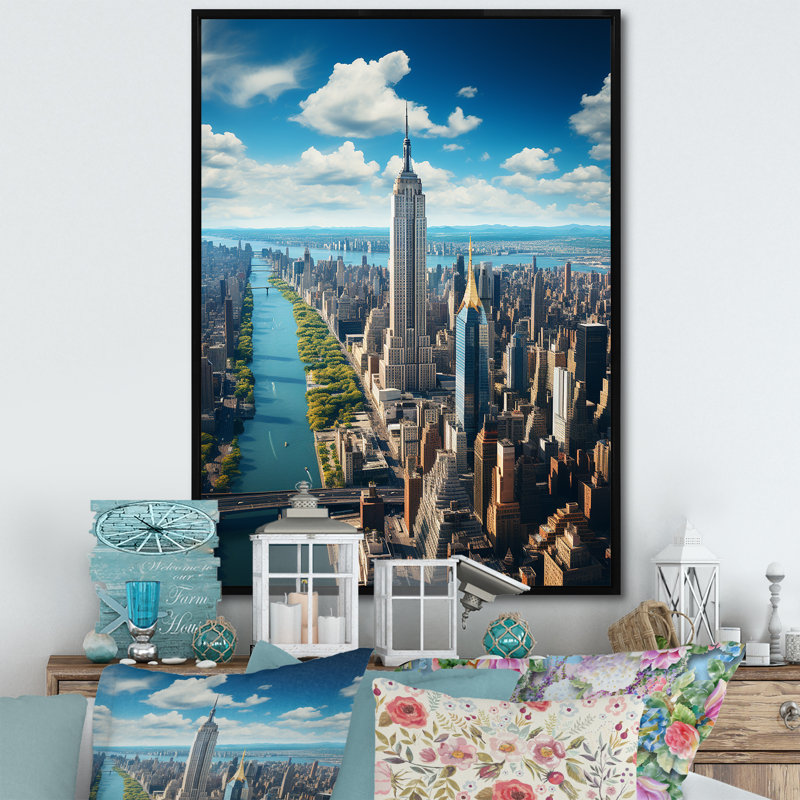 «Carmagrim New York City City», reproduction sur toile, H 40 po x l 30 po x P 1,5 po, Cadre flottant noir