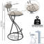 Tabourets de bar à hauteur de comptoir rayés, de 2 avec revêtement en velours moderne, ergonomiques, repose-pieds, base stable, chargement de 220 livres, utilisation intérieure pour tabourets de pub d'affaires, îlot de cuisine, structure légère, --206769883