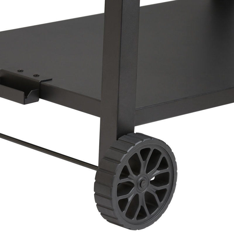 Chariots portatifs modulaires pour four à pizza, table de préparation de nourriture mobile à deux tablettes pour barbecue, table de divertissement en acier inoxydable pour les événements de cuisine intérieurs et extérieurs