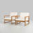 Solid Wood Lounge Accent Chair with Cushion (Set of 2)