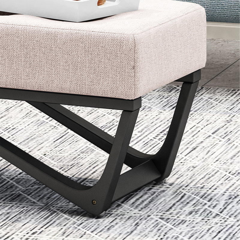 Contemporary With Padding And Geometric Leg Construction Modern Waffle Stitch Seat Stylish Appearance
