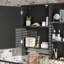 Armoire de rangement murale pour salle de bain, armoires à pharmacie avec grande porte miroir, tablettes réglables et trois niveaux de rangement ouverts (meuble-lavabo non inclus)-1096130497