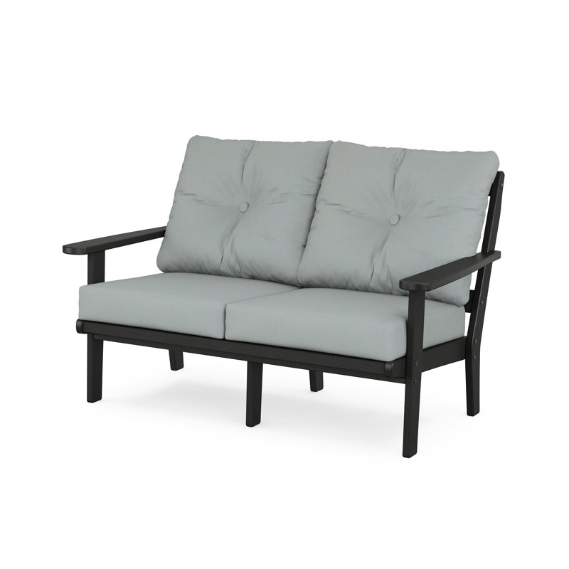 Mission Deep Seating Loveseat, Black, Spa