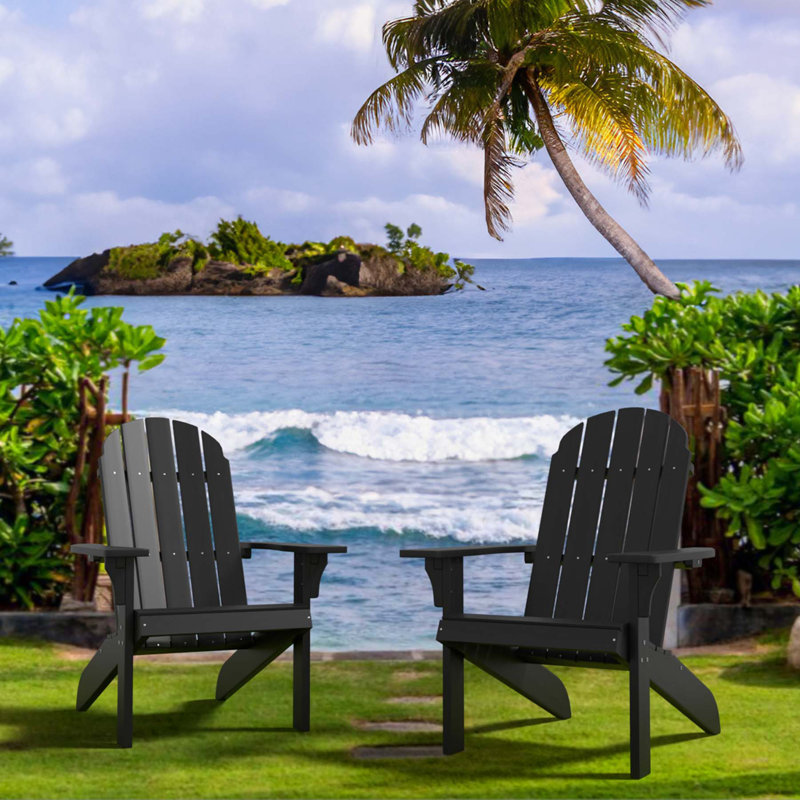Outdoor Adirondack Chair, Black