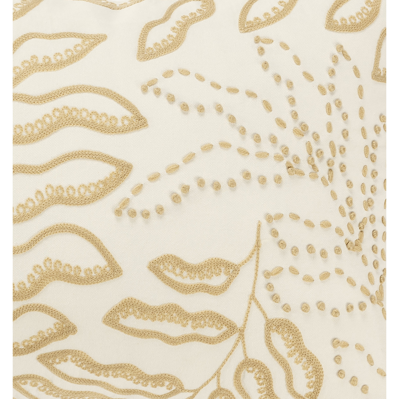 Elwin 26" x 14" Embroidered Throw Pillow, Ivory/Beige