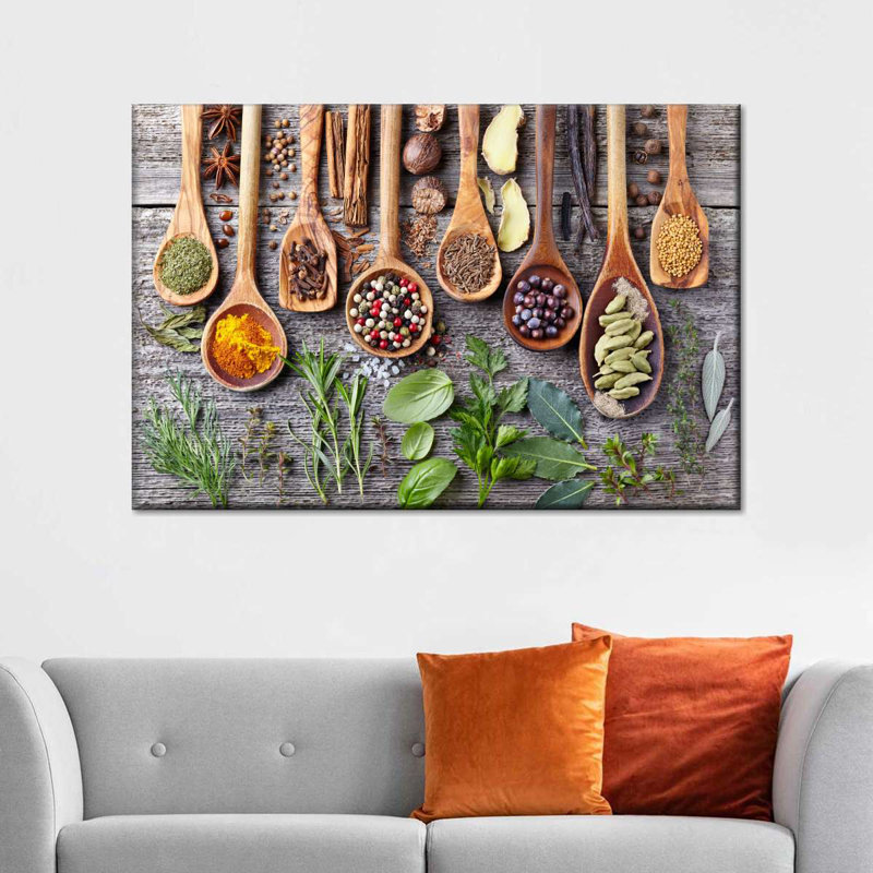 Herbs And Spices Canvas Print, 26" H x 39" W x 1.25" D