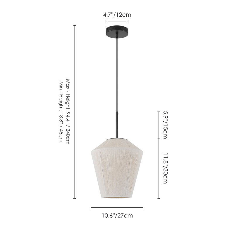 Luminaire suspendu pour îlot de cuisine à 1 lumière à intensité variable Hassler