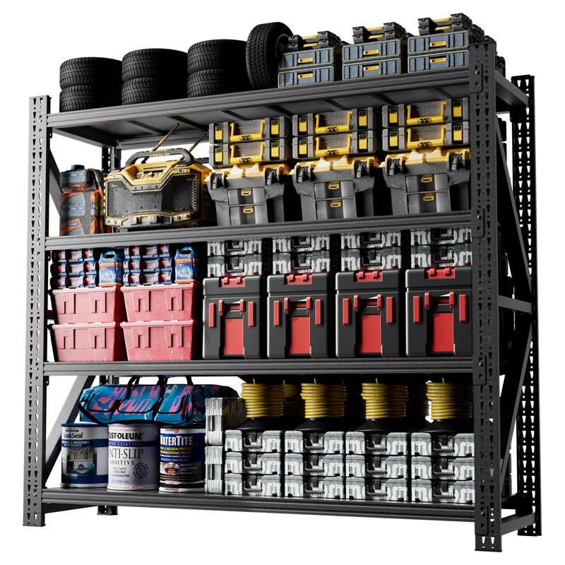 Tablettes de garage réglables robustes en métal, H 74,82 po x l 78,72 po x P 23,62 po