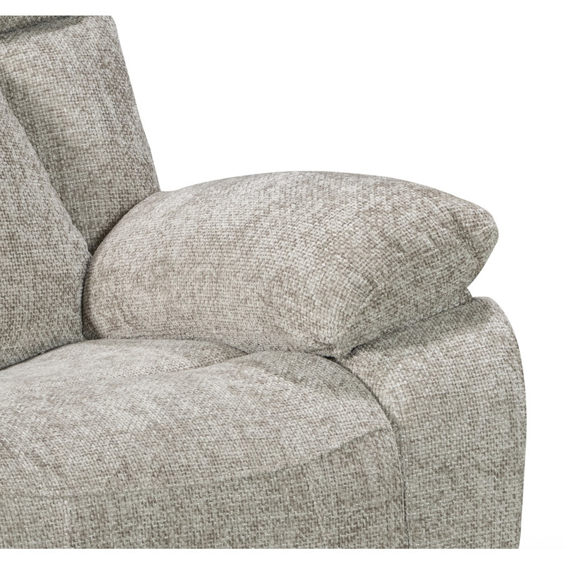 Willowfern Left-Hand Power Recliner End Module - Biscuit, Right Hand Facing, Biscuit Fabric