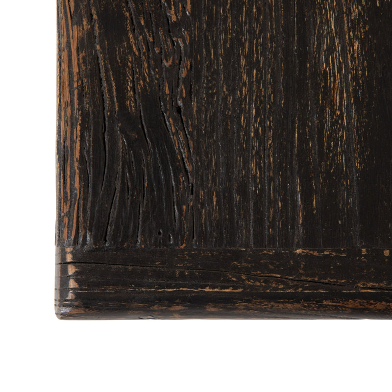Fostoria Reclaimed Elm Wood Square Coffee Table, Black, 34.25" H x 61.5" W x 18.5" D