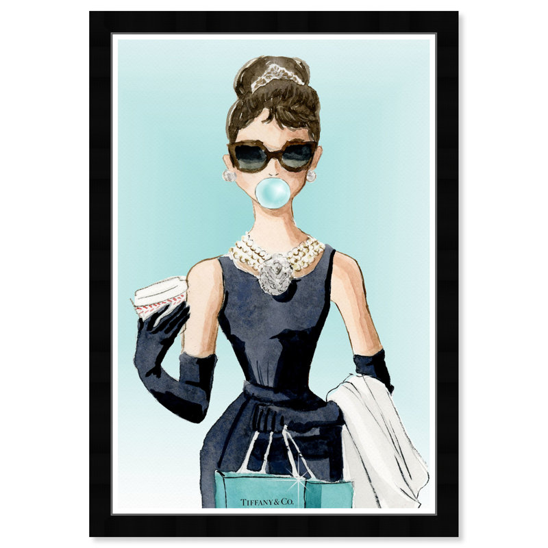 «People and Portraits Bubble Gum Jewellery Celebrities» - Reproduction d'art graphique sur papier encadré