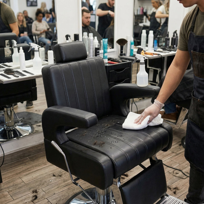 Fauteuil de coiffeur robuste avec pompe hydraulique et pivotant à 360 °, fauteuil de salon tout usage pour coiffeur, coiffeur, spa et à la maison