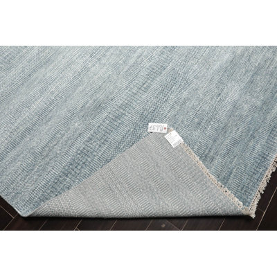Hand-Knotted Wool and Silk Area Rug