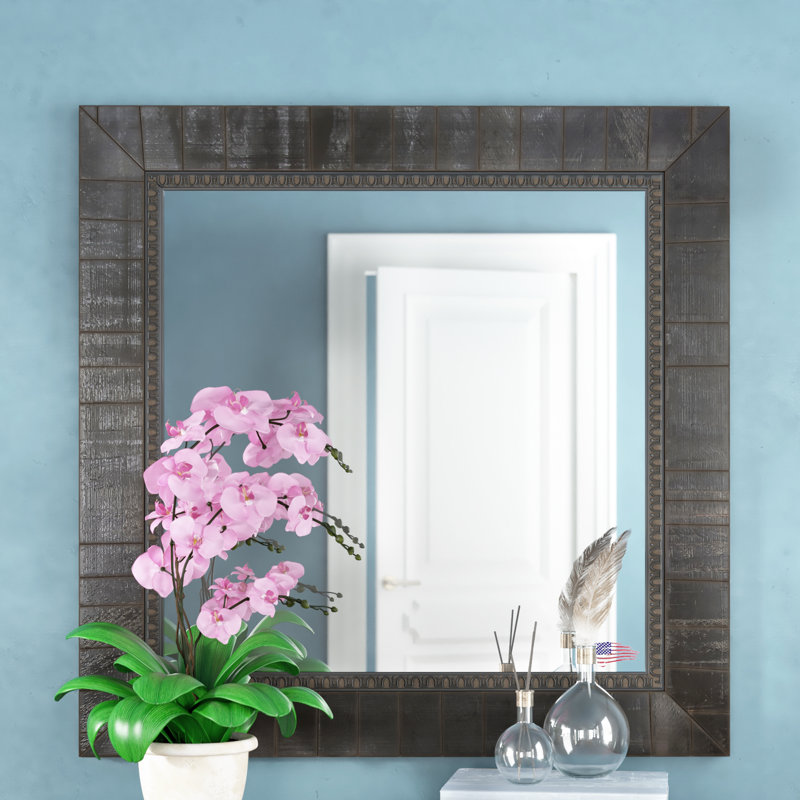 Algoma Wood Wall Mirror, 24.5" H x 24.5" W