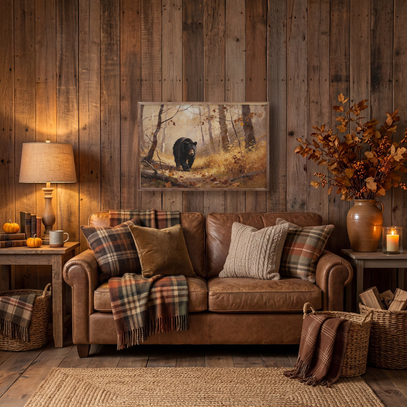Ours dans les bois d'automne, H 16 po x l 24 po