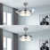 36" Taig 4-Blade LED Crystal Ceiling Fan with Remote Control and Light Kit Included