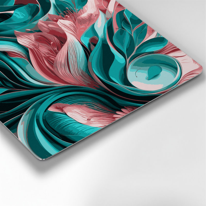 "Abstract Florals", art mural gris en métal 61, H 16 po x l 16 po