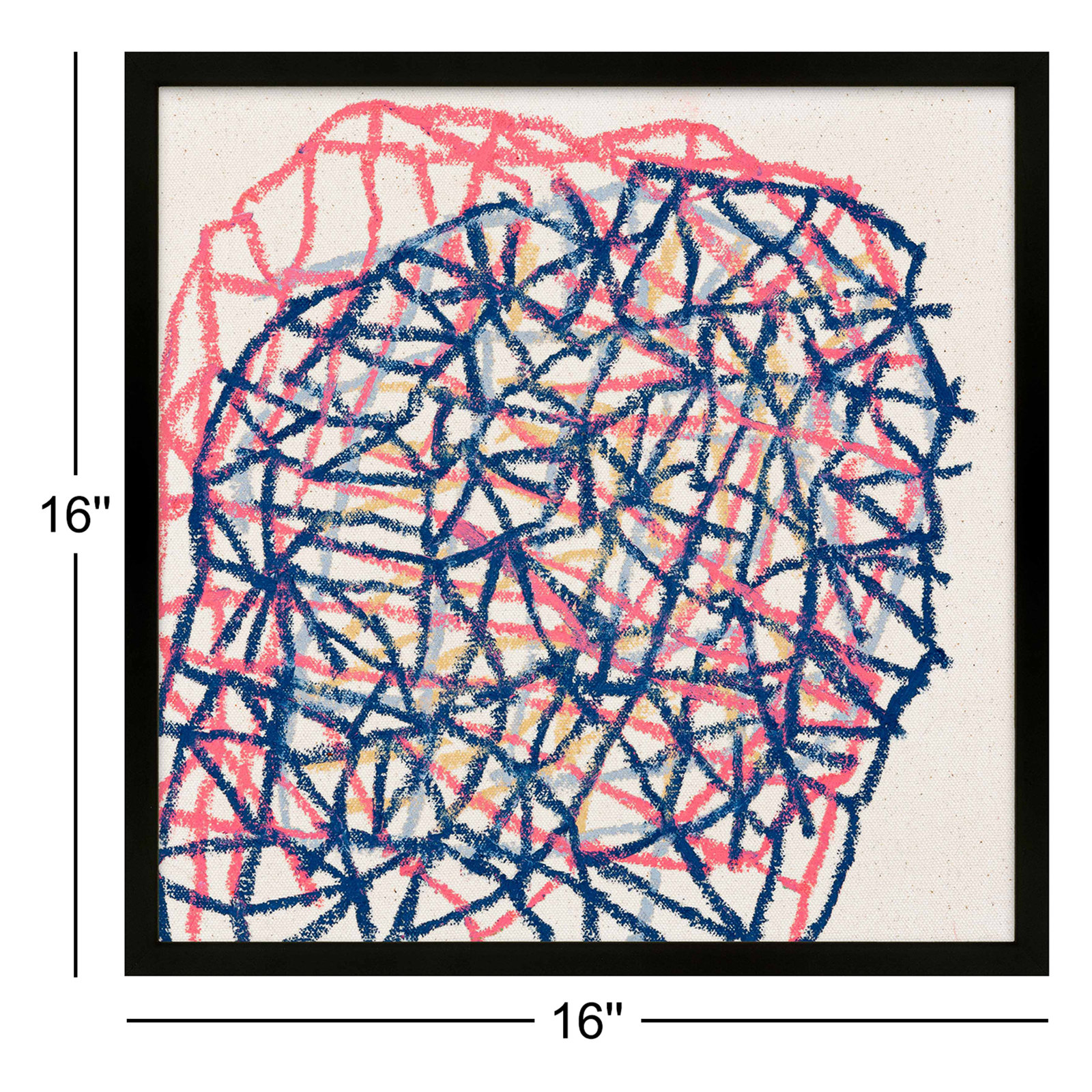 Drewes "Pink Tangle" Print by Stephanie Dennis, Black, 16" H x 16" W  x 1.25" D