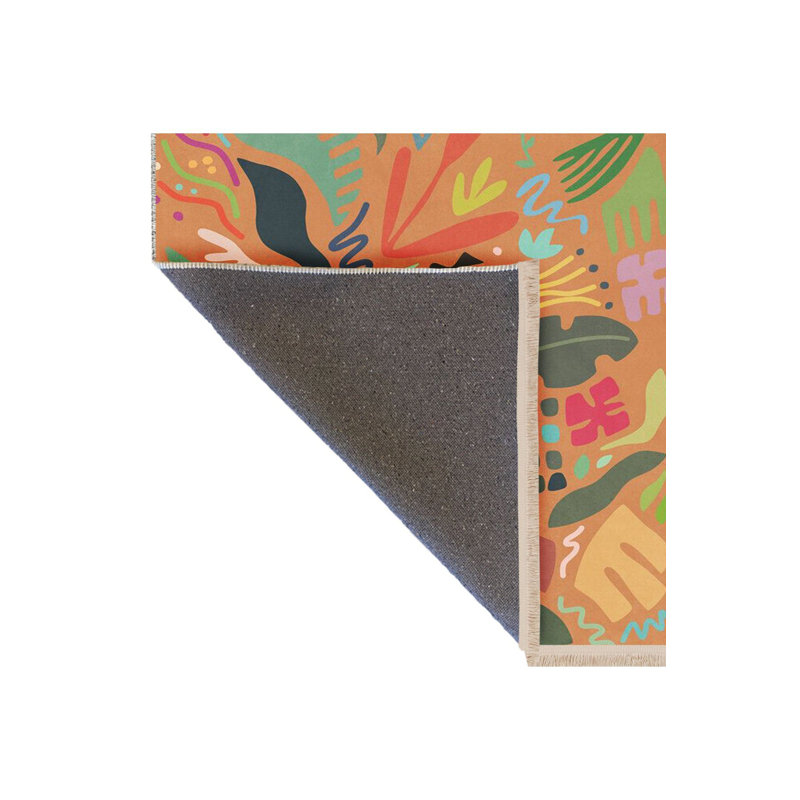 Machine Washable  Multicolor Abstract Mixed Shapes Patterned Creative Modern Decorative Rug