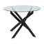 Round Glass Top Metal Base Dining Table-1000607785