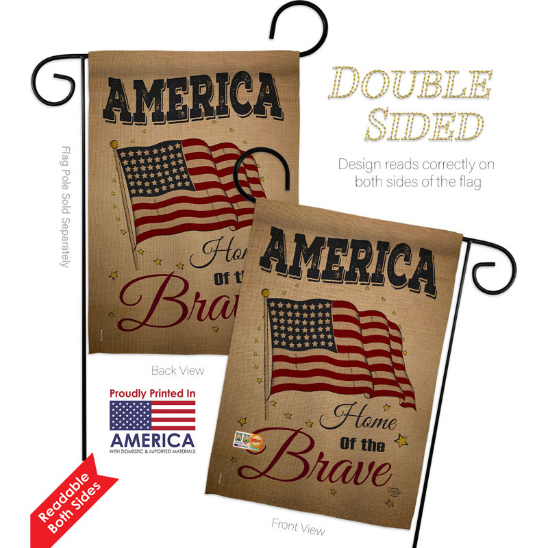 Drapeau de jardin en polyester 13 x 18,5 po America Home