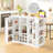 U-Shaped Multi-Functional Sideboard Storage Cabinet, With Built-In Power Outlet And Wine Rack/Glass Holder, But No Chair.-128851897