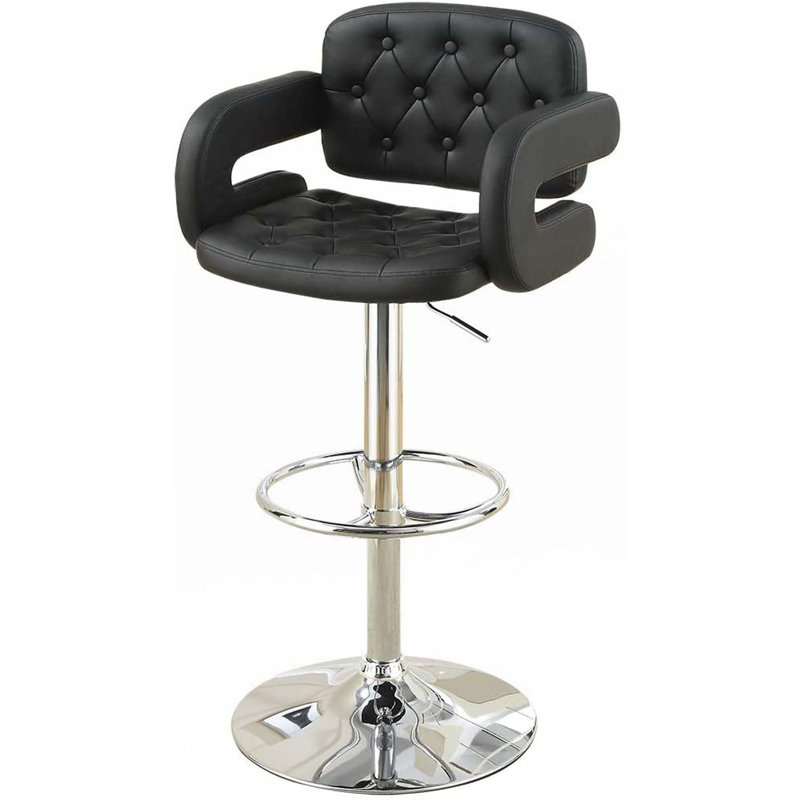 Tabouret de bar capitonné Classic, Noir