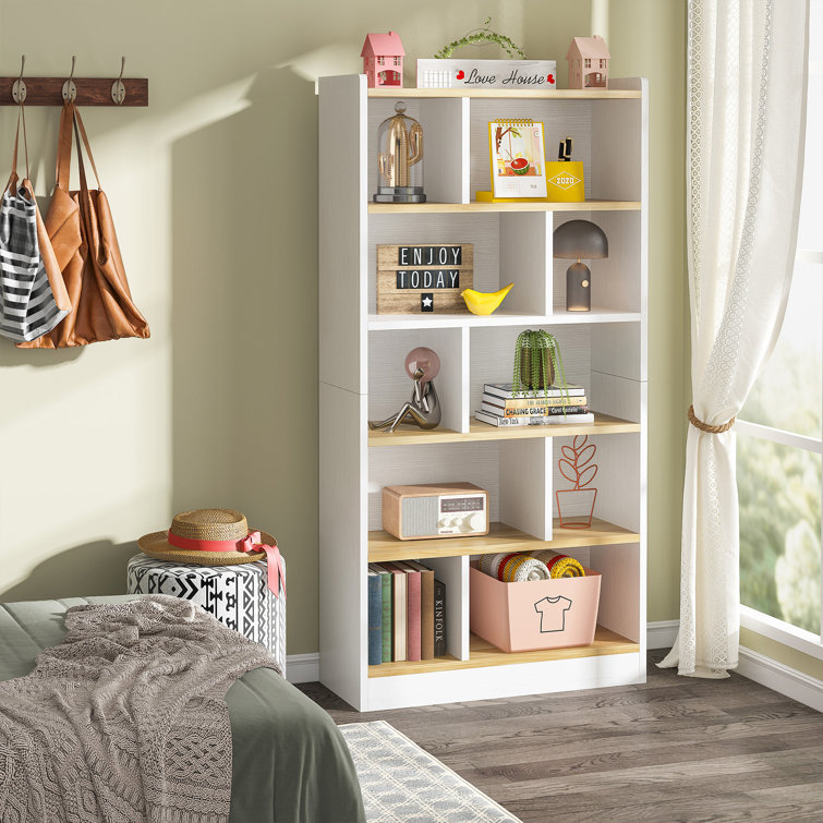 Latitude Run® Kechi Corner Shelf Corner Bookcase with 5 Tier Storage Shelves  for Bedroom, Living Room & Reviews