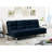 2 - Seat Navy Contemporary Microfiber Futon Converting To Bed, Made, Extra Support Leg, Well Designed That Can Convert Into Seat, With 67"L X 28"W 31"H