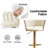 Velvet Adjustable Height Swivel Bar Stool Set of 2, Modern Woven Counter Stool with Golden Base for Kitchen Island (Set of 2, Beige)-1144765667-1144765669