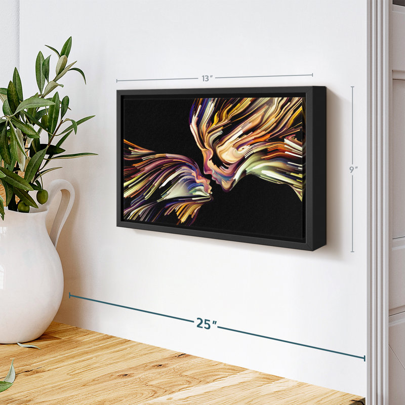 «Mother And Daughter Silhouette I», reproduction sur toile, H 9 po x l 13 po