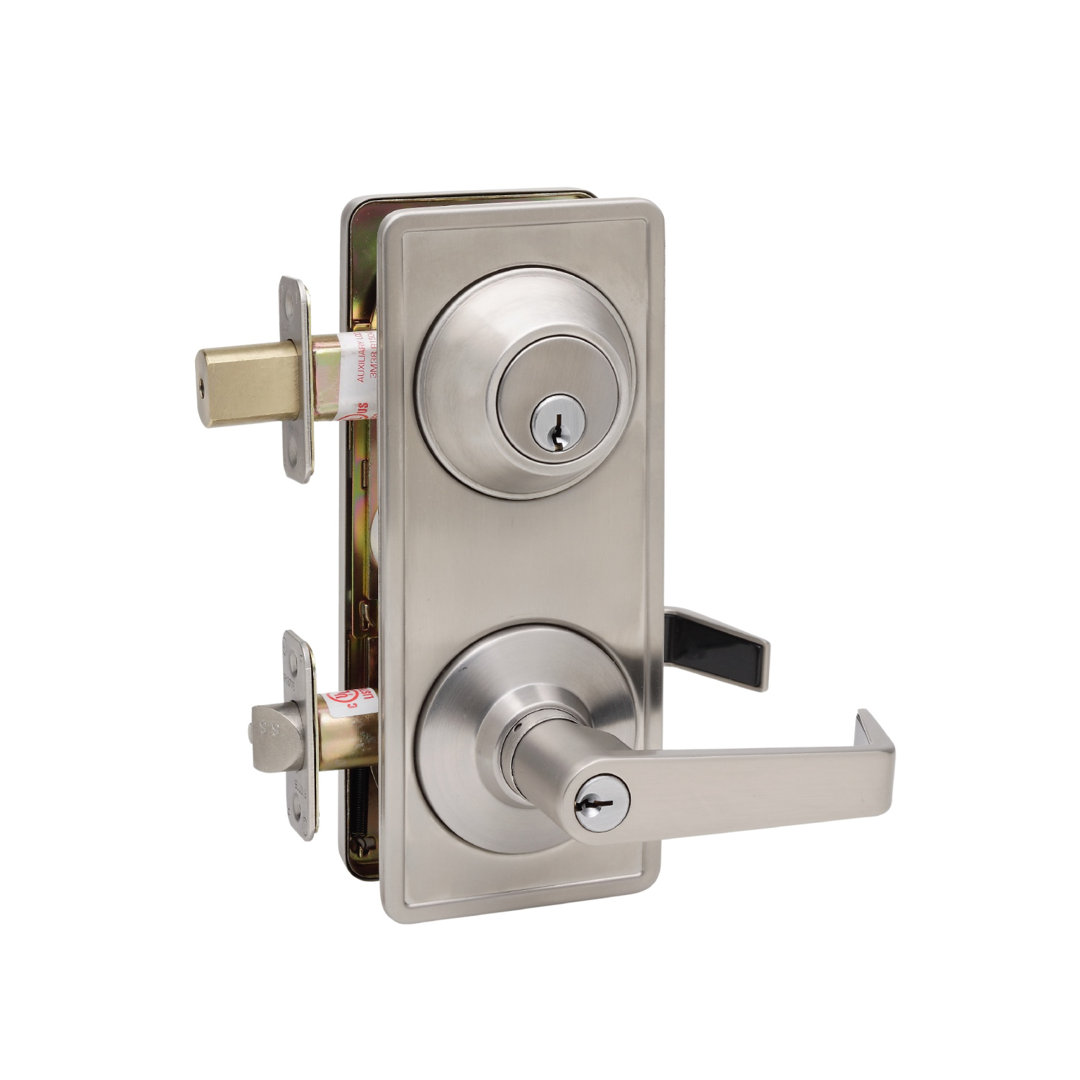 Complete Commercial Entry Lever Set with Single Cylinder Deadbolt Copper Creek 