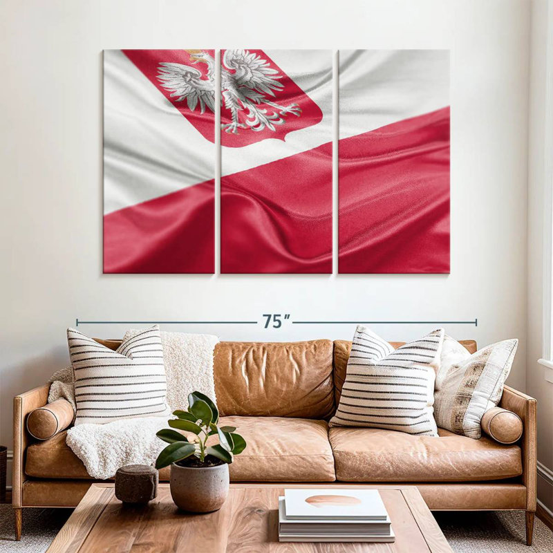 Drapeau de la Pologne, H 42 po x l 65 po