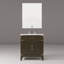 Meuble-lavabo simple en chêne brun 30 po X P 22 po D, comptoir en marbre de Carrare, 28 po Ensemble miroir et robinet-118024482