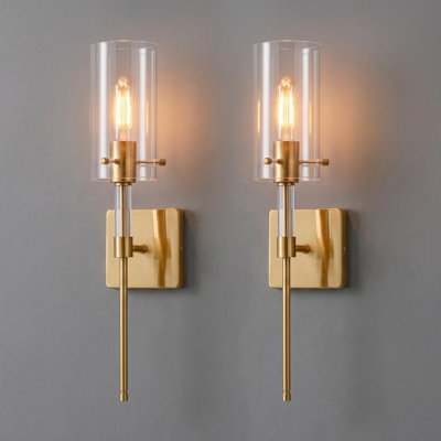 Modern Gold Dimmable Armed Wall Sconces