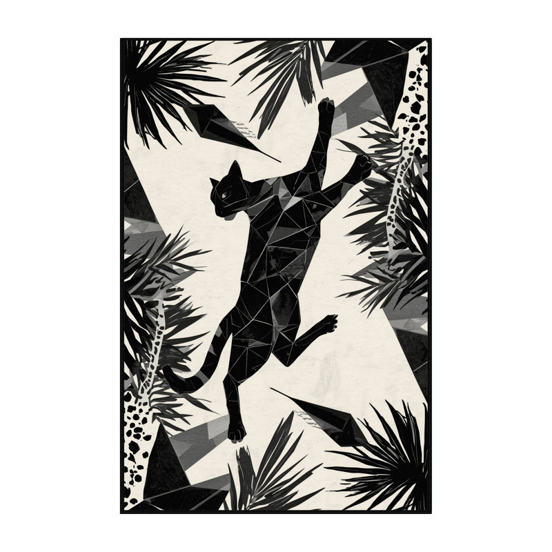 Machine Washable Osckar Ocelot Modern Geometric Rug in Beige – Black Binding, 7x10