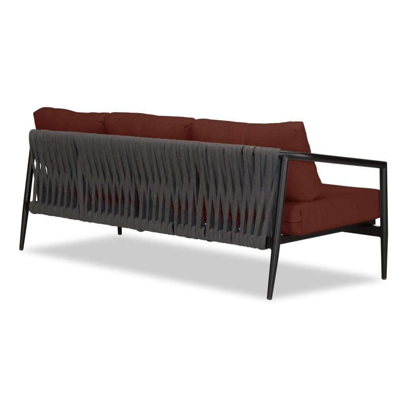 Outdoor 3 - Seat Patio Sofa, Black, Spectrum Indigo Sunbrella®