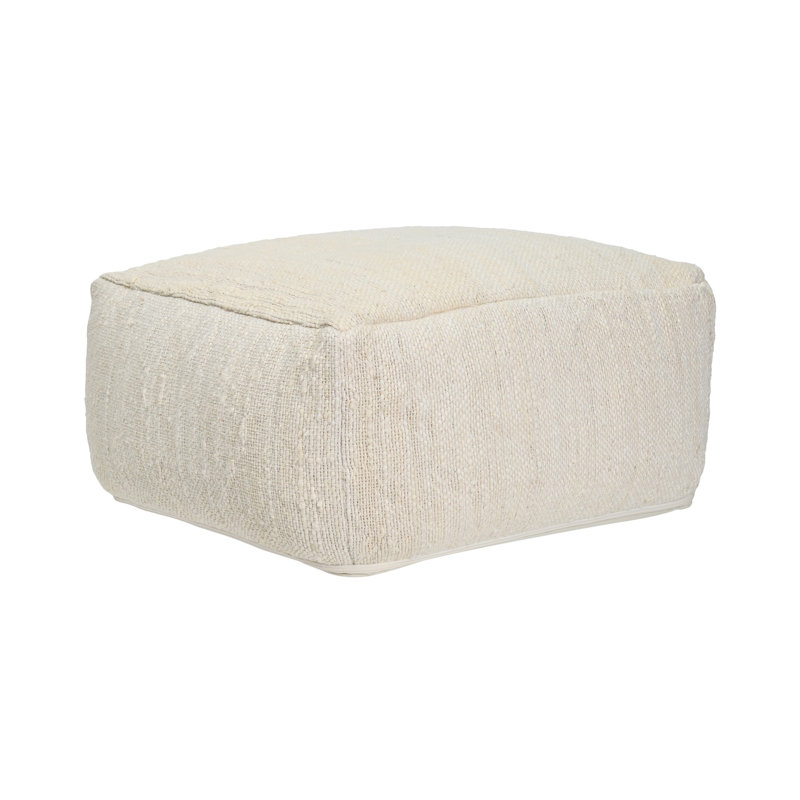 Halter 22" Woven Jute Pouf , Ivory