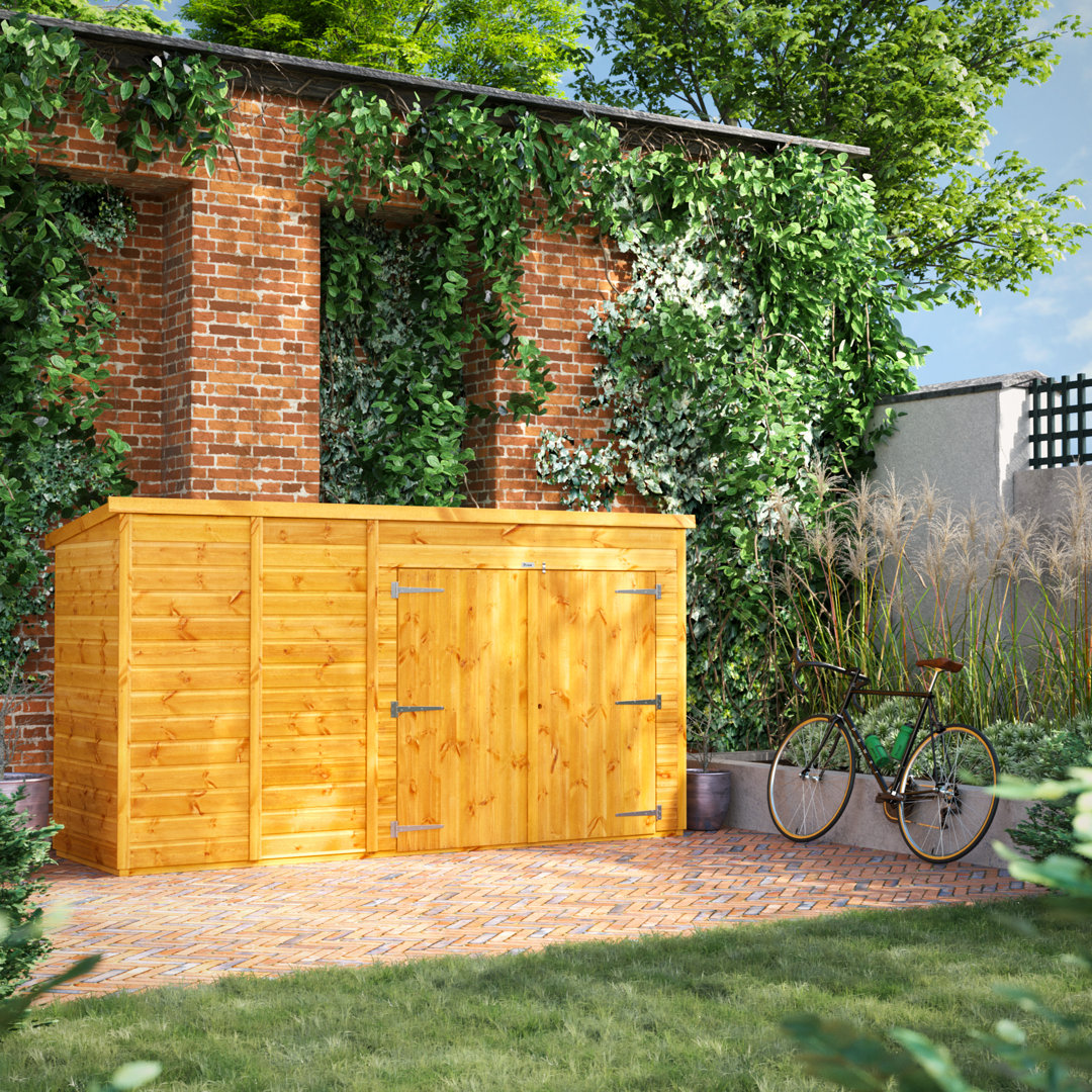 Powersheds 10 x 3ft Pent Timber Tongue & Groove Bike Shed