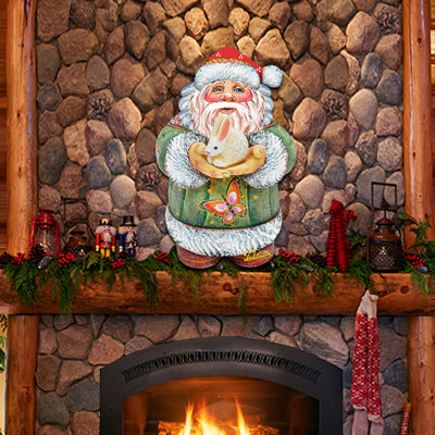 Décoration murale en forme de noël pour porte de noël en bois