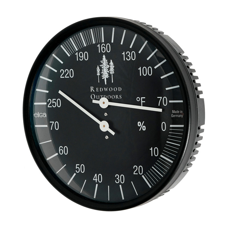 Thermomètre / hygromètre à cadran noir de 5 po