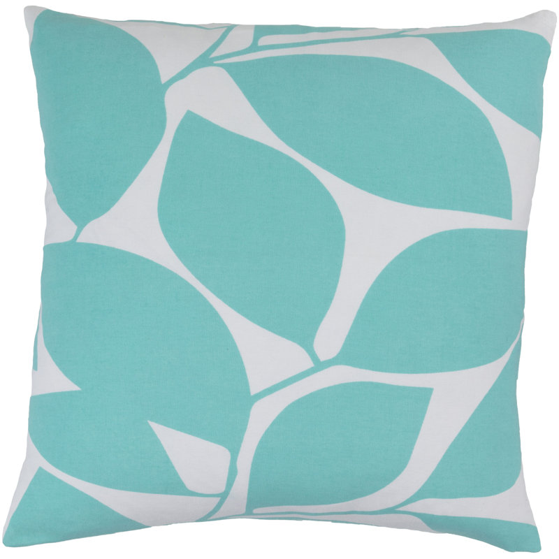 Somerset Floral Cotton Throw Pillow, 20" H x 20" W x 1" D, Black/Ivory