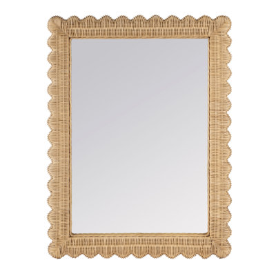 Lacie Rattan Rectangle Wall Mirror, Natural Brown